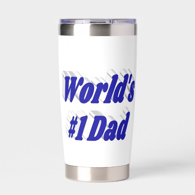 Dad blue text Fathers Day  Insulated Tumbler (Front)