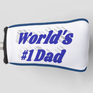 Dad blue text  golf head cover