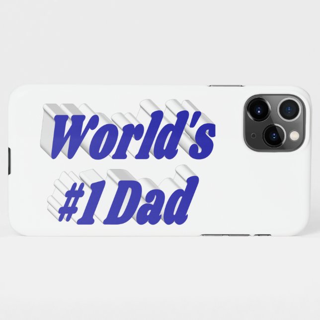 Dad blue text  iPhone case (Back Horizontal)