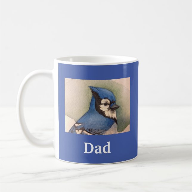 Dad Bluejay Happy Father's Day Mug (Left)