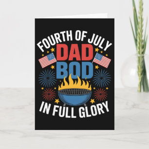 Dad Bod In Full Glory Pitmaster 4th Of July Bbq Card