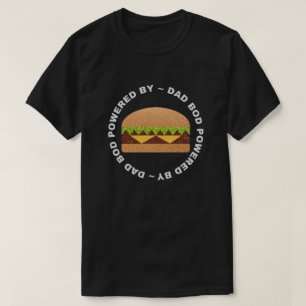 Dad Bod Powered By Burgers Glitter T-Shirt