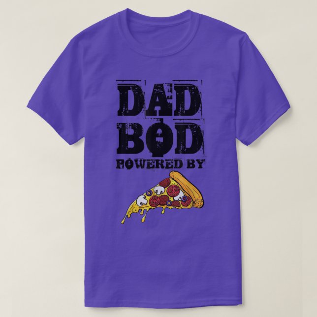 Dad Bod Powered By Pizza Graphic Funny Dad Gifts  T-Shirt (Design Front)