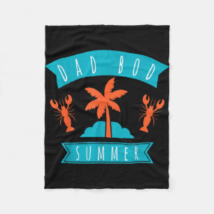 Dad bod summer vacation trip beach lover family fleece blanket