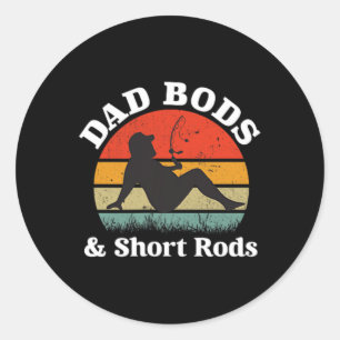 Dad Bods And Short Rods 2 Sided Vintage Classic Round Sticker