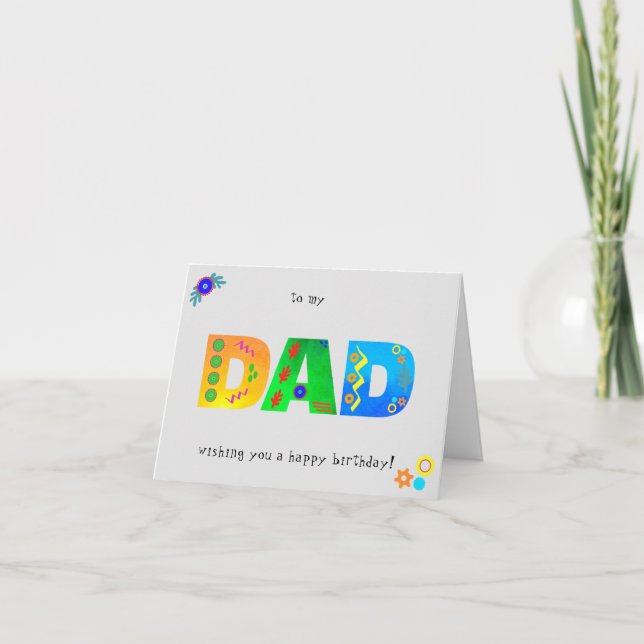 DAD Bold Boho birthday greeting Card (Front)