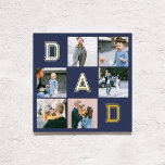 Dad Bold Multi Photo Navy Blue Foil Prints<br><div class="desc">Poster features modern photo college and Mum in foil.</div>