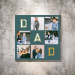 Dad Bold Multi Photo Teal Foil Prints<br><div class="desc">Poster features modern photo college and Mum in foil.</div>