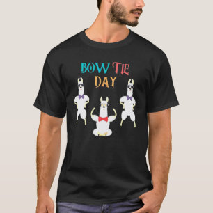 Dad Bow Tie Day Daddy Llama Animal T-Shirt