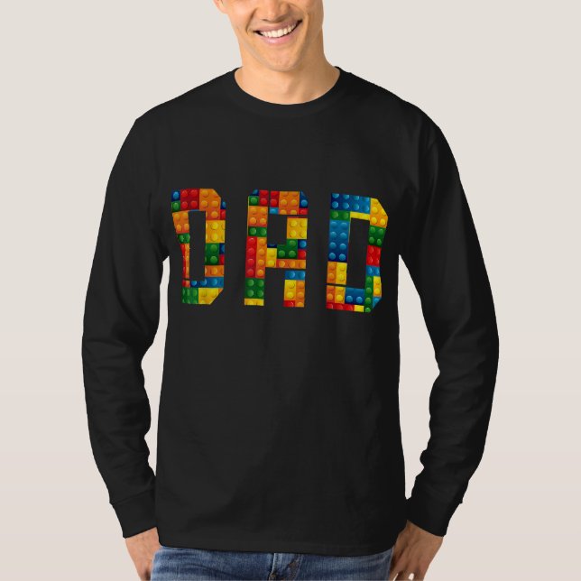 Dad Brick Builder Funny Blocks Master Builder T-Shirt (Front)