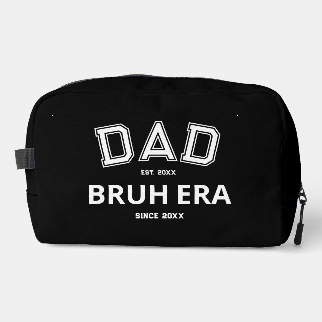 Dad Bruh Era Custom Year White Logo Black Dopp Kit (Front)