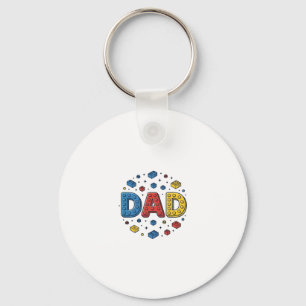 Dad Building Blocks Vintage Vector Design_1 Key Ring