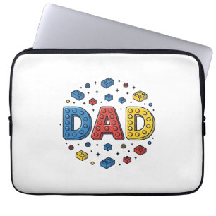Dad Building Blocks Vintage Vector Design_1 Laptop Sleeve