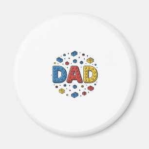 Dad Building Blocks Vintage Vector Design_1 Magnet
