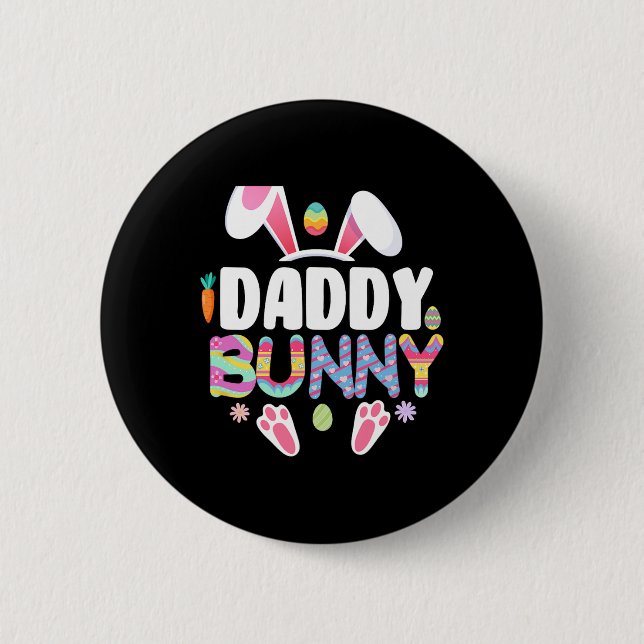 Dad Bunny Family Matching Easter Ears Bunny Father 6 Cm Round Badge (Front)