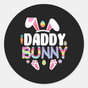 Dad Bunny Family Matching Easter Ears Bunny Father Classic Round Sticker