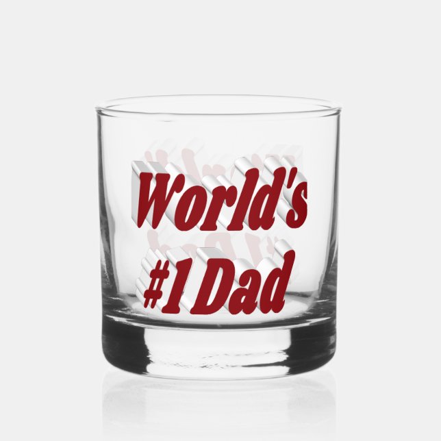 Dad burgundy half text  whiskey glass (Front)