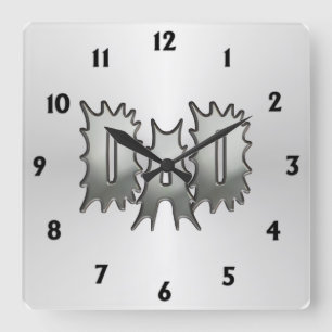 Dad Bursting Square Wall Clock