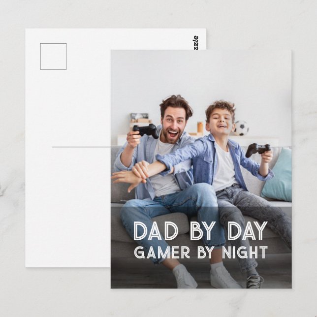 Dad By Day Gamer By Night Son And Dad Father's Day Postcard (Front/Back)