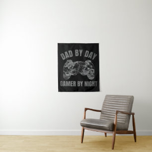 DAD BY DAY GAMER BY NIGHT TAPESTRY
