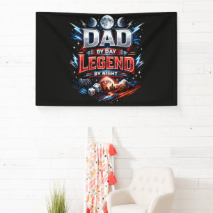 Dad By Day Legend By Night - Epic Gamer Dad Banner