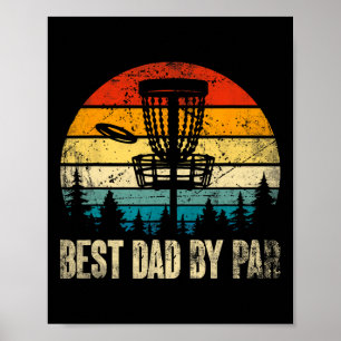 Dad By Par Vintage Disc Golf Funny Dad Fathers Day Poster