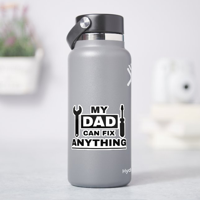 Dad can fix anything text design (HydroFlask)