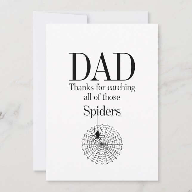 Dad Catching Spiders Father's Day Birthday Card (Front)