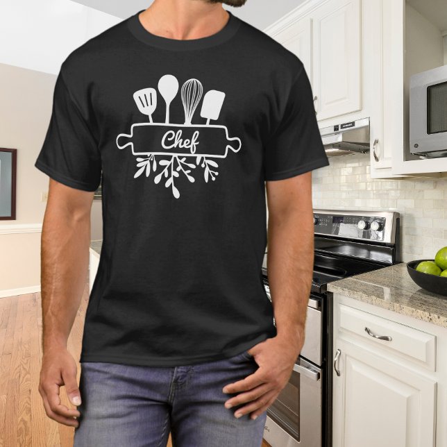 Dad Chef Kitchen Utensil and Greenery T-Shirt (Creator Uploaded)