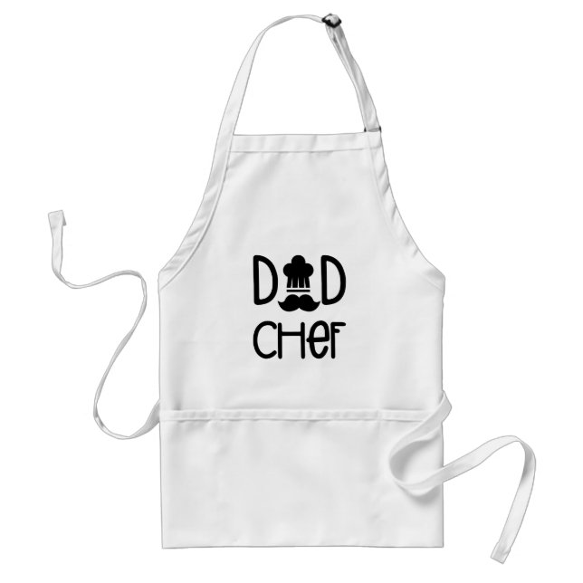 Dad Chef with Chef Hat and Moustache Standard Apron (Front)