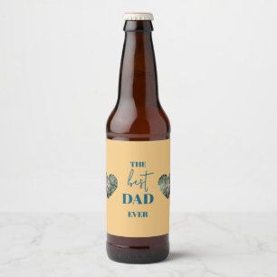 Dad & Child Photo – Heart Frame Best Dad Ever Beer Bottle Label