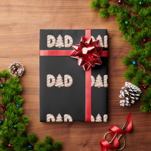 Dad Christmas Tree Cake Matching Family Holiday Wrapping Paper