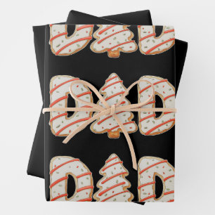 Dad Christmas Tree Cake Matching Family Holiday Wrapping Paper Sheet