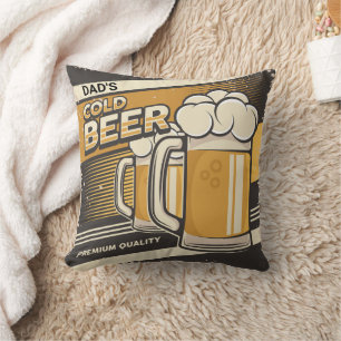 DAD Classic Cold Beer Throw Pillow