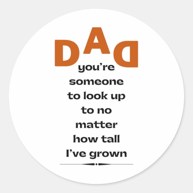 Dad  classic round sticker (Front)