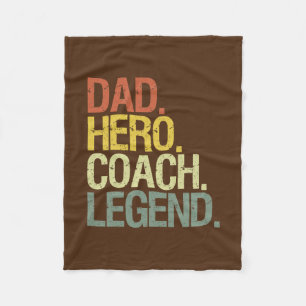 Dad coach Dad hero coach legend designs Fleece Blanket