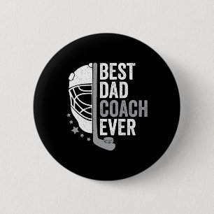 Dad Coach Ever Father's Day Hockey  6 Cm Round Badge