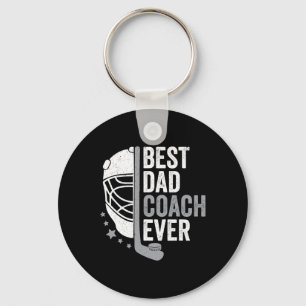 Dad Coach Ever Father's Day Hockey  Key Ring
