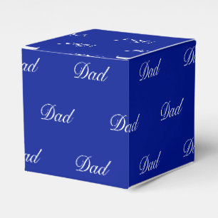 Dad cobalt blue white custom script solid elegant favour box