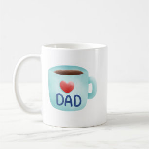 Dad Coffee Mug Watercolor PNG Father’s Day Mug D