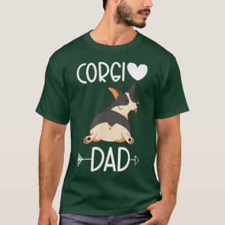 Dad Corgi Dad Owner Black Tricolor Corgi  T-Shirt