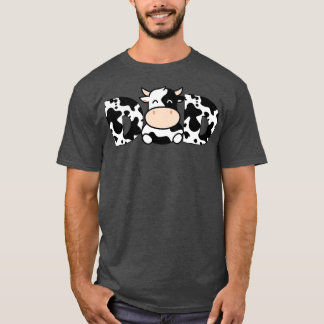 Dad Cow Print Black White Loves Cows Fathers Farm T-Shirt