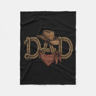 Dad cowboy western rodeo father's day birthday fleece blanket