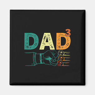 Dad Cubed Dad Of Three Mens Quote Funny Christmas Magnet