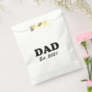 Dad Custom Est date black white Father's Day Favour Bag