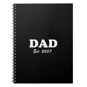 Dad Custom Est date modern typography black Notebook