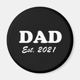 Dad Custom Established date black and white modern Magnet