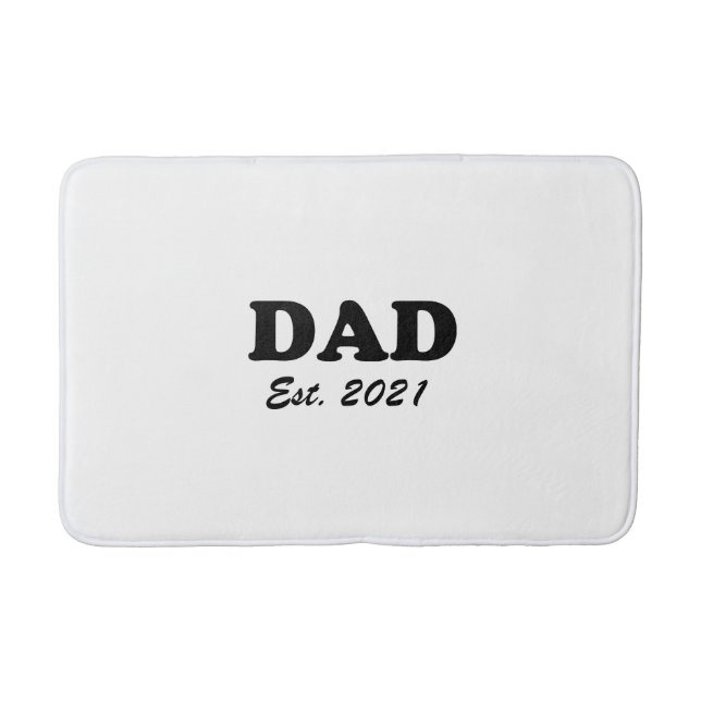 Dad Custom Established date black white modern Bath Mat (Front)