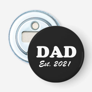 Dad custom established date black white modern bottle opener