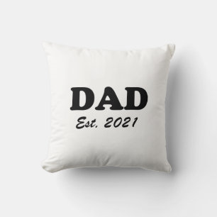 Dad Custom Established date black white modern Cushion